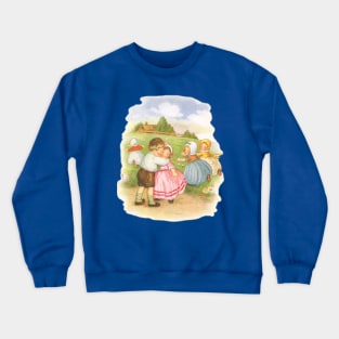 Vintage Mother Goose Nursery Rhymes, Georgie Porgie by Mary Lafetra Russell Crewneck Sweatshirt